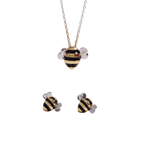 Conjunto de Prata 925 abelha rainha