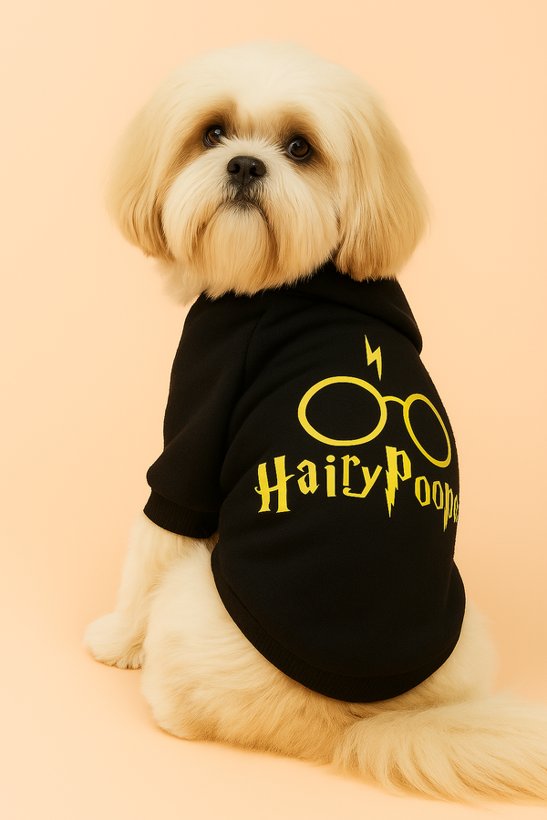 Roupa para Cachorro Hairy Pooper com capuz - Roupa Pet de Inverno