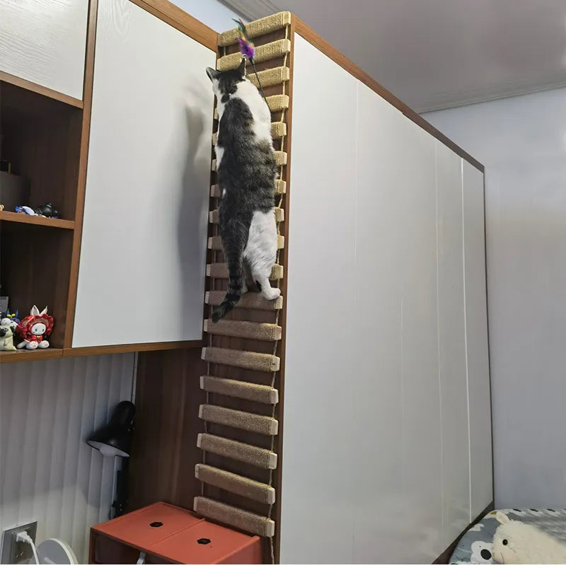 Escada de Brinquedo para Gatos - Escada de Madeira e Sisal