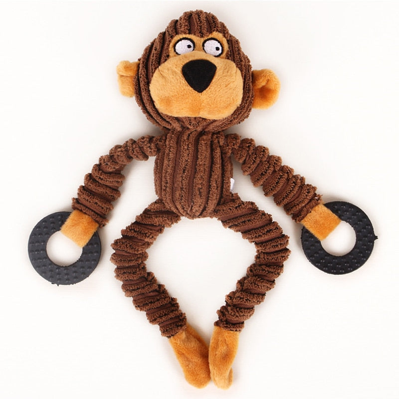Urso de brinquedo para cães com som - Vaca, macaco ou urso