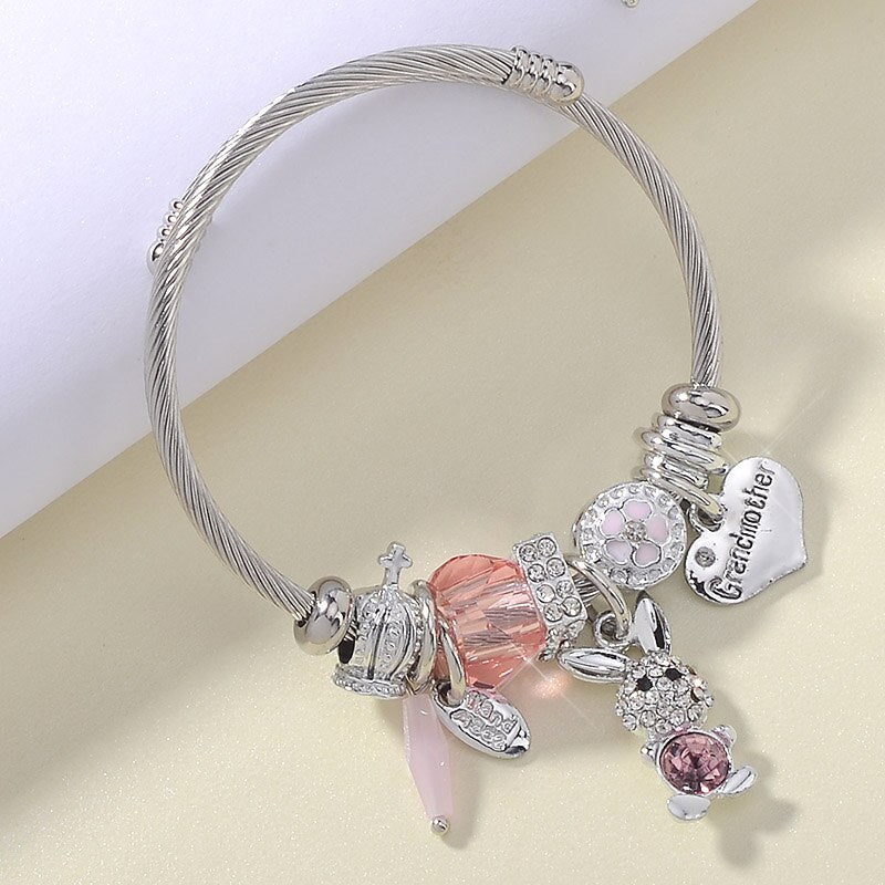Bracelete de Crystal abelhinhas com Charms
