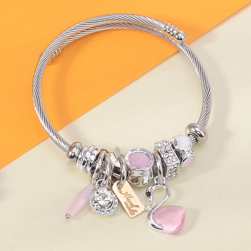 Bracelete de Crystal abelhinhas com Charms
