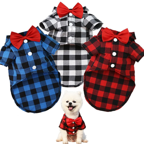 Roupa para cães e gatos camisa Xadrez