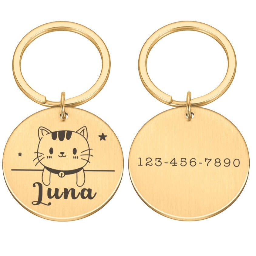 Pingente Personalizado de Identificação para Coleira de Cães e Gatos